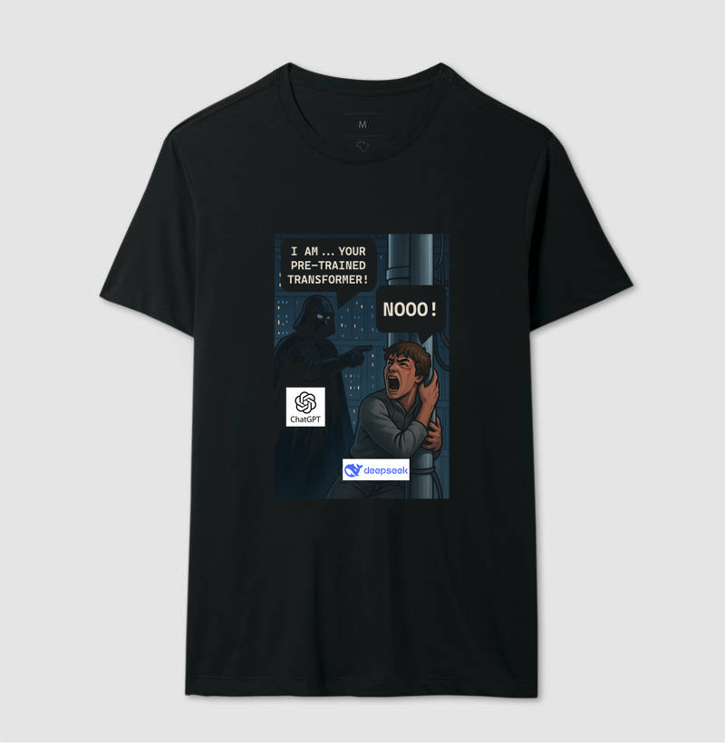 Camiseta IA Wars – Paródia Star Wars com ChatGPT e DeepSeek 🇧🇷
