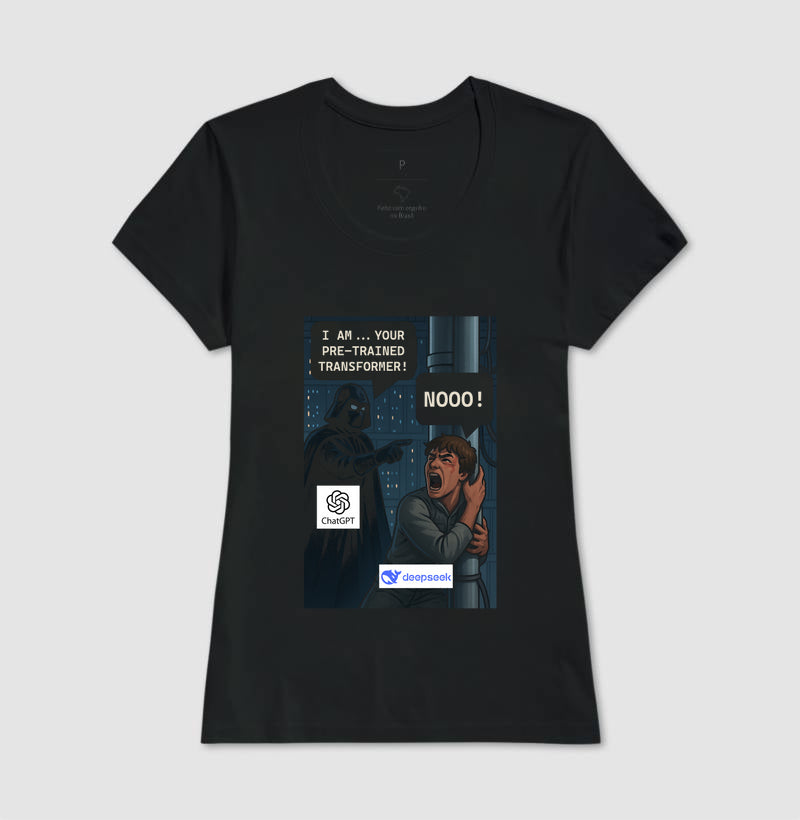Camiseta IA Wars – Paródia Star Wars com ChatGPT e DeepSeek 🇧🇷